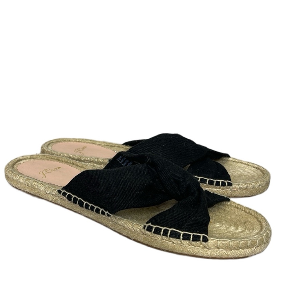 J.Crew Criss Cross Style Black Flat Espadrille size 9 new